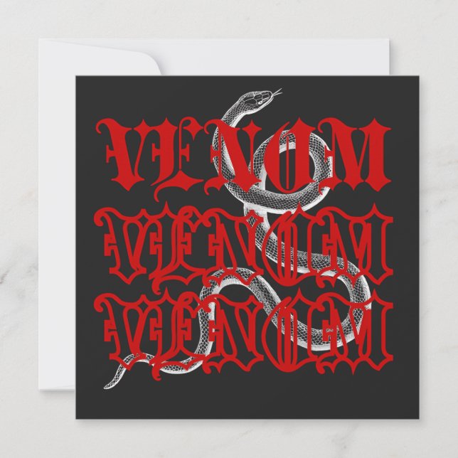 Venom ist die Waffe der Schlange Einladung (Vorderseite)