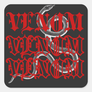 Venom ist die Waffe der Schlange Quadratischer Aufkleber