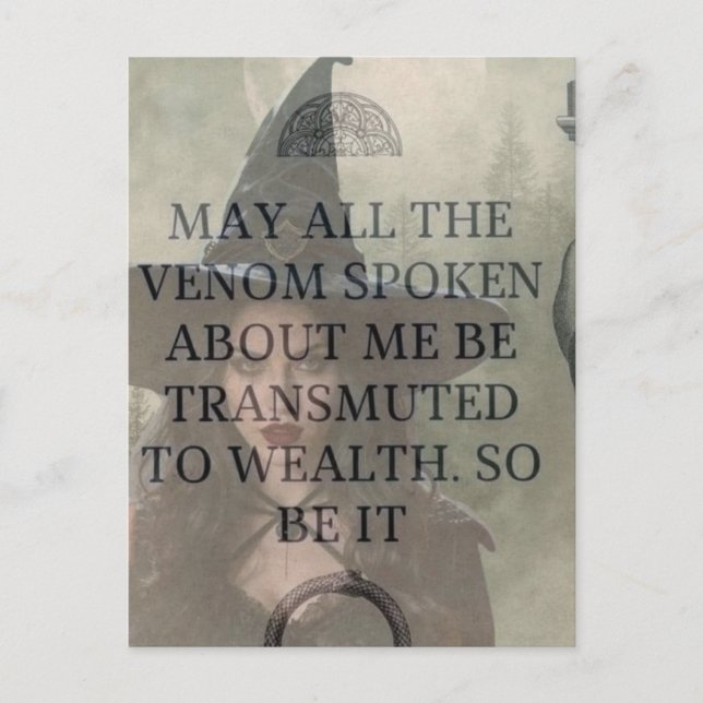Venom to Wealth Witch Prayer  Postkarte (Vorderseite)