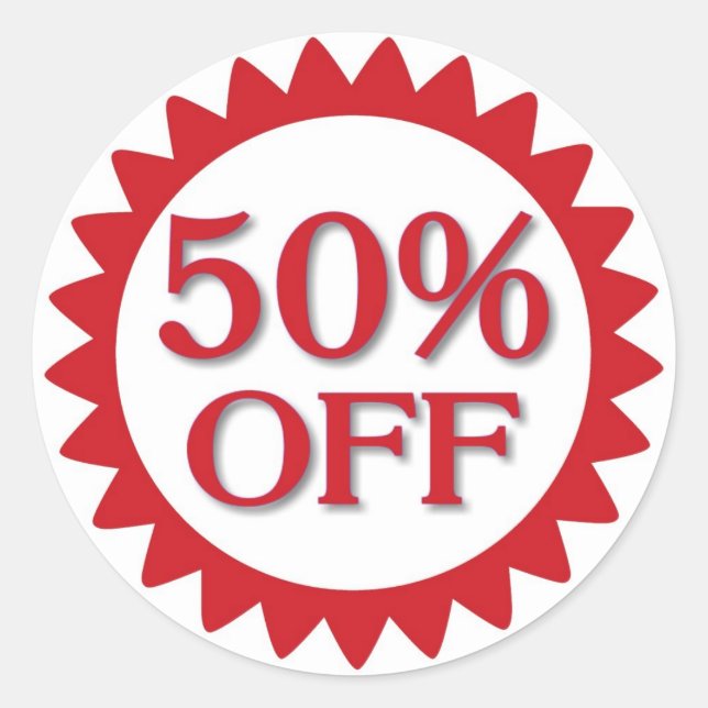 Vente 50 % de stickers cercle rouge (Devant)