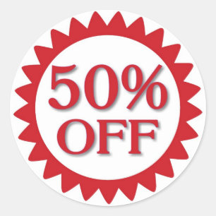Vente 50 % de stickers cercle rouge