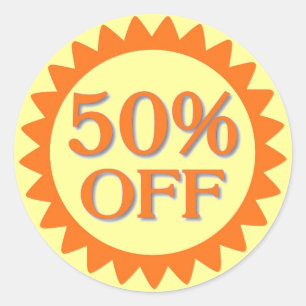 Vente 50% de stickers jaune orange cercle
