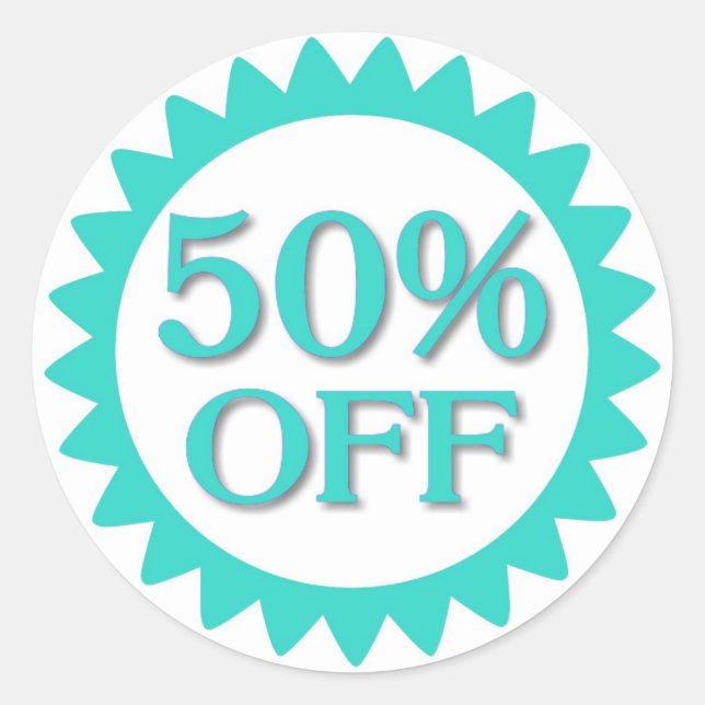 Vente 50% de stickers turquoise cercle bleu (Devant)