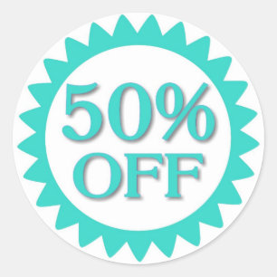 Vente 50% de stickers turquoise cercle bleu