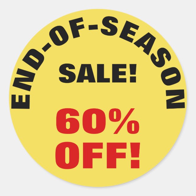 "VENTE DE FIN DE SAISON !" "60% DE BON !" sticker  (Devant)