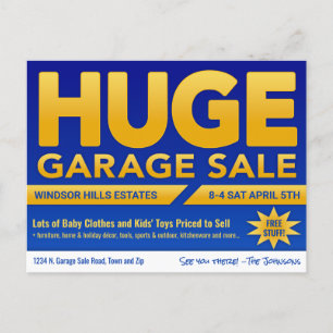 Vente de garage géante - Carte postale