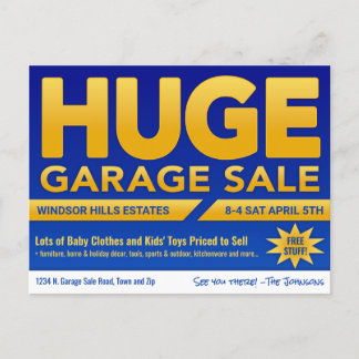 Vente de garage géante - Carte postale