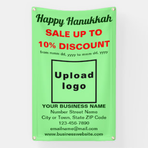 Vente de Hanukkah d'affaires sur une bannière vert
