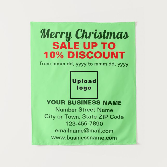 Vente de Noël d'affaires sur la Tapisserie verte l (Devant)