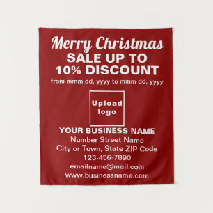Vente de Noël d'affaires sur Tapisserie rouge