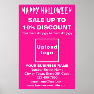 Vente d'Halloween d'affaires sur affiche rose