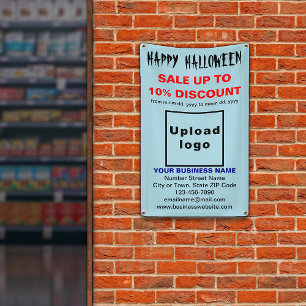 Vente d'Halloween d'affaires sur bannière bleu cla