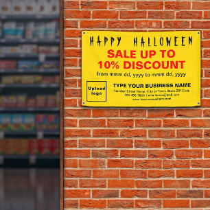 Vente d'Halloween d'affaires sur bannière rectangl