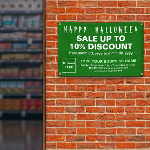Vente d'Halloween d'affaires sur bannière rectangl
