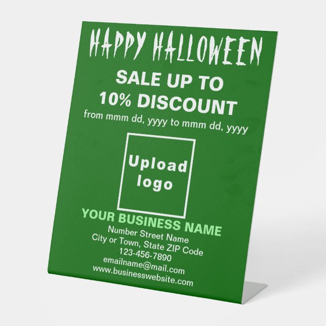 Vente d'Halloween d'affaires sur panneau vert de p (Recto)