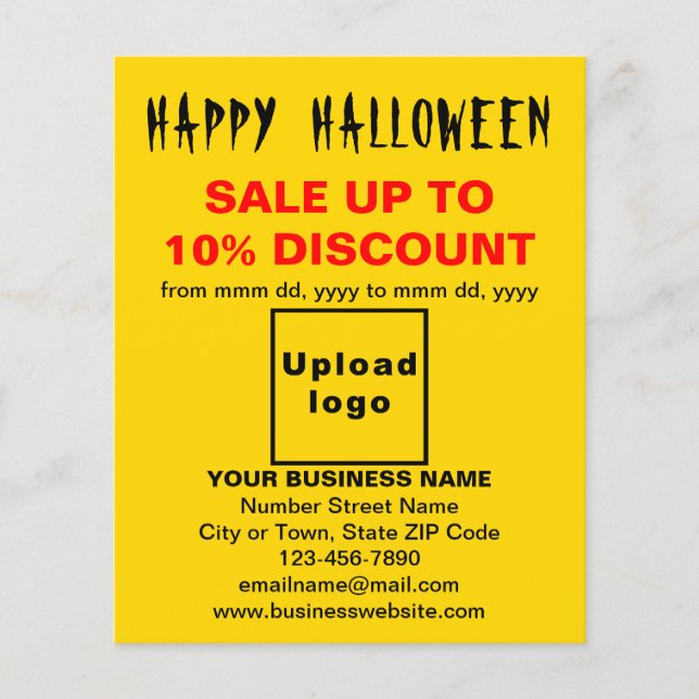 Vente d'Halloween d'affaires sur un prospectus jau (Devant)