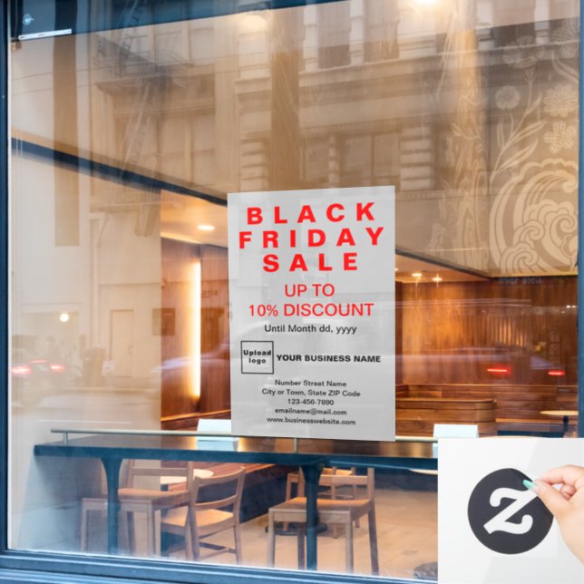 Vente du vendredi noir affaires Autocollant de fen (Fenêtre de café)