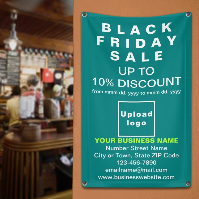 Vente du vendredi noir sur bannière verte Turquois (Black Friday Sale on teal green banner)