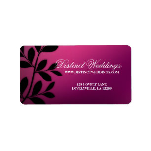 VENTE ! Élégant mariage Étiquette Feuilles rose vi