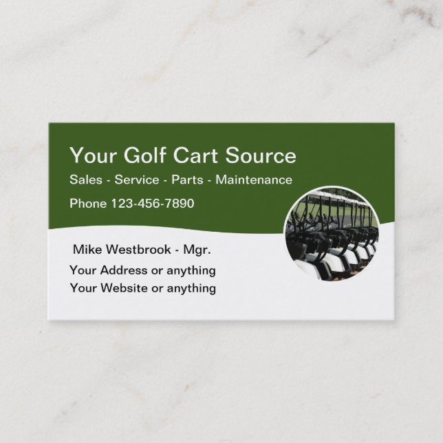 Vente Et Service De Panier De Golf Cartes de visit (Devant)