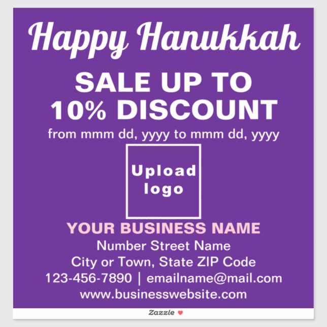 Vente Hanoukka d'entreprise sur Sticker en Vinyl V (Feuille)