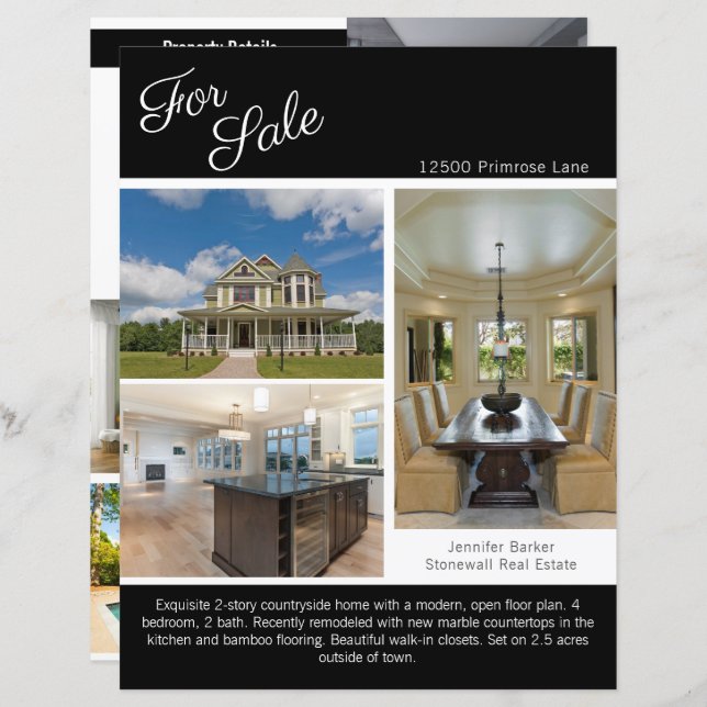 Vente Immobilier Annonce 2 feuilles papier recto (Devant / Derrière)