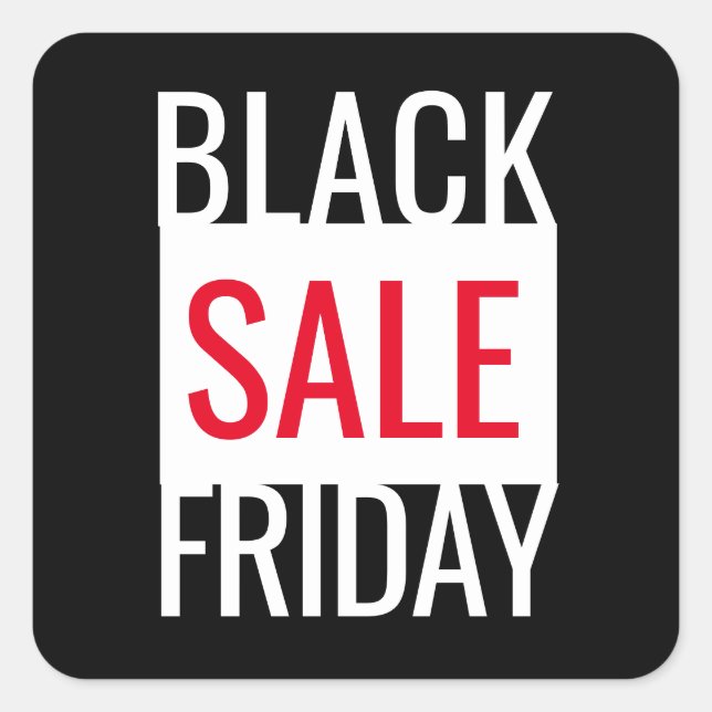 VENTE NOIR VENDRE BLACK WHITE RED CARRÉ STICKER (Devant)