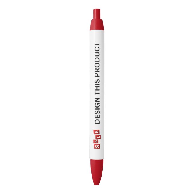 VENTE ! Stylo - Encre noire - Personnalisé - Rouge (devant Vertical)
