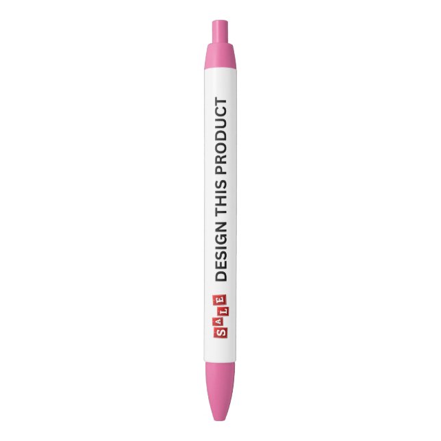 VENTE ! Stylo - Encre rouge - Personnalisé - Rose  (devant Vertical)
