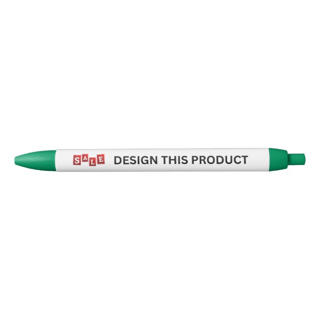 VENTE ! Stylo - Rose rouge - Personnalisé - Vert - (Devant)