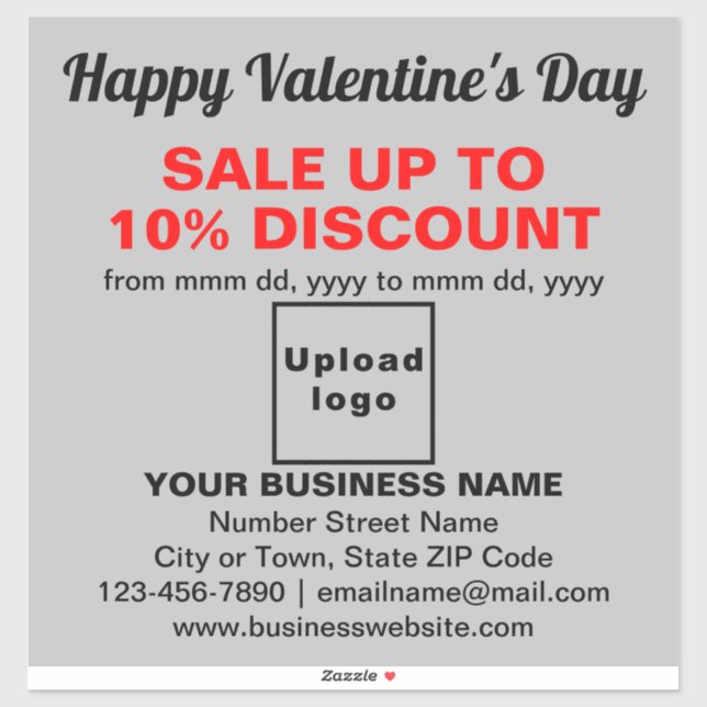 Vente Valentine d'affaires sur Sticker Vinyl Gris (Feuille)
