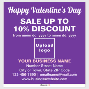 Vente Valentine d'affaires sur Sticker Vinyl Viole