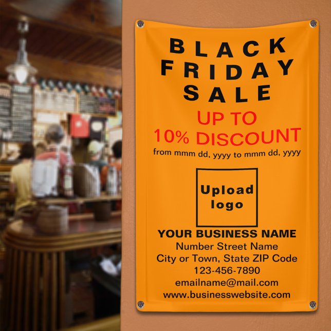Vente Vendredi Noir sur Bannière couleur orange (Black Friday Sale on orange banner)