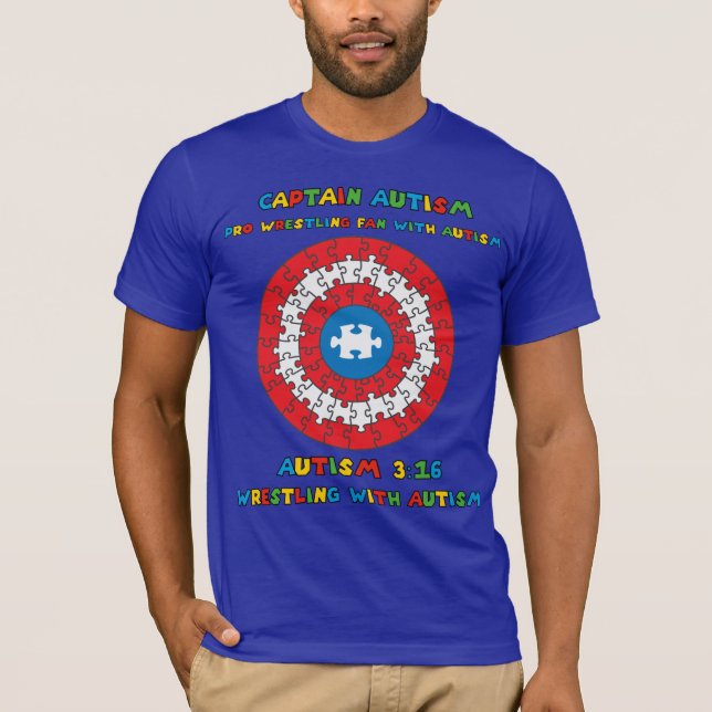 Ventilateur de lutte pro avec T-shirt Autism (Devant)