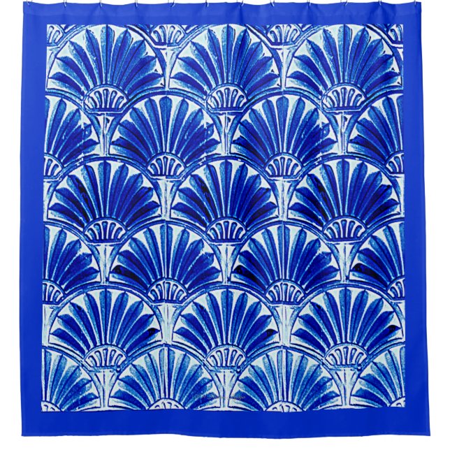 VENTILATEURS D'ART DÉCO EN RIDEAU ROYAL BLEU DOUCH (Devant)