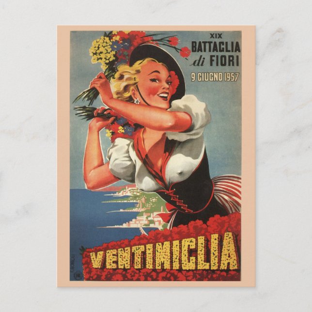 Ventimiglia, Italien Vintage Travel Postcard Postkarte (Vorderseite)