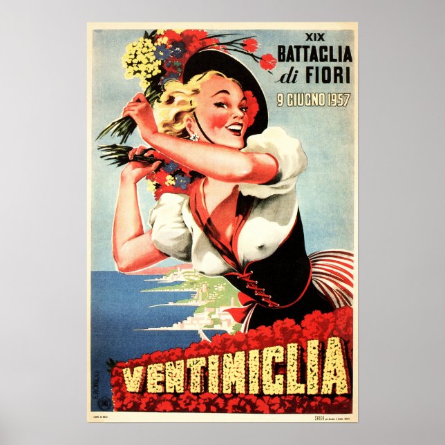 VENTIMIGLIA ITALIEN Vintages Italien Poster (Vorne)