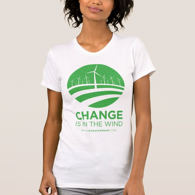 Vents d'Obama du T-shirt des femmes de changement (Devant)