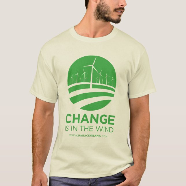 Vents d'Obama du T-shirt des hommes de changement (Devant)