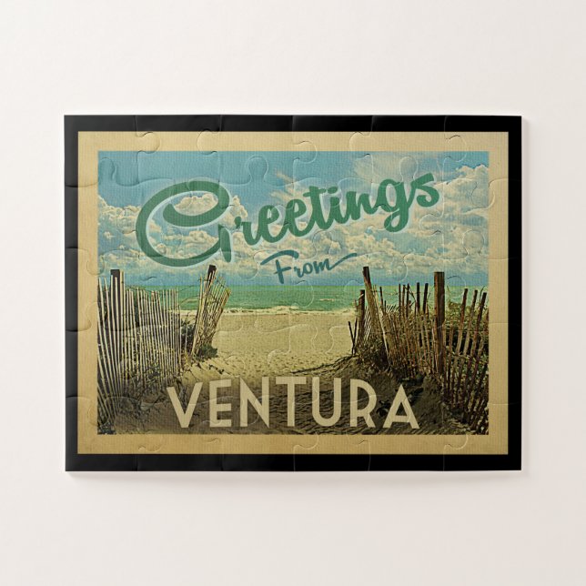 Ventura Beach Vintage Travel (Horizontal)