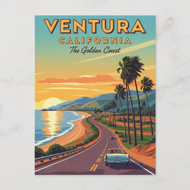 Ventura Golden Coast California Postkarte (Vorderseite)