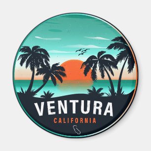 Ventura Kalifornien Retro-Sonnenuntergang Tropisch Magnet