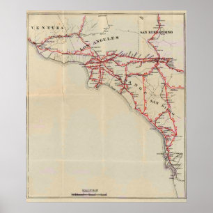 Ventura, Los Angeles, San Bernardino, orange Poster