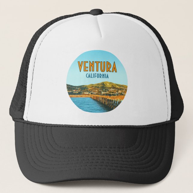 Ventura Pier Beach California Vintag Truckerkappe (Vorderseite)
