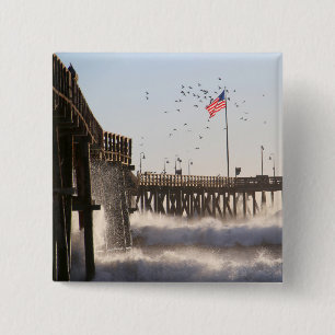 Ventura-Pier bewegt   El Nino wellenartig Button