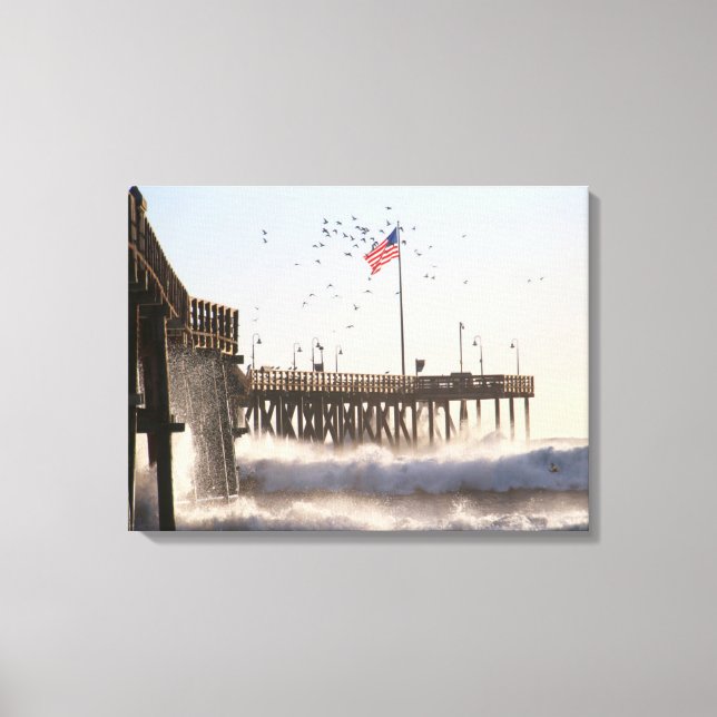 Ventura Pier Waves | El Nino Leinwanddruck (Vorderseite)
