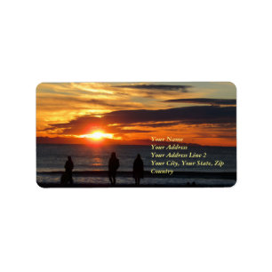 Ventura-Strand-Sonnenuntergang-Adressen-Etikett Adressaufkleber