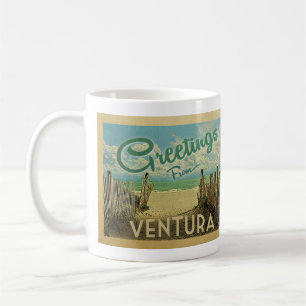 Ventura-Strand-Vintage Reise Kaffeetasse