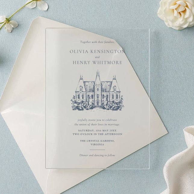 Venue Sketch Minimalist for Wedding Acryleinladungen (Von Creator hochgeladen)