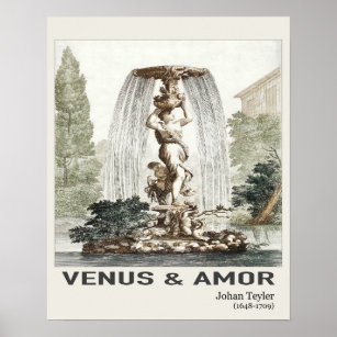 Venus and Amor at Fountain Poster
